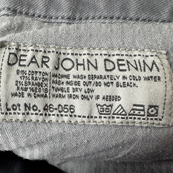 Dear John Jeans Cuffed Twill Knit Denim Trousers Gray SZ 28 - LIKE NEW! - Picture 11 of 16